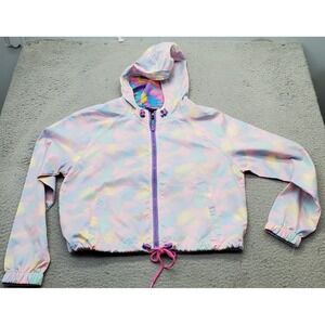 A-Lab Splosh Unicorn Crop Jacket Youth L Multi Translucent Print Hooded Full Zip